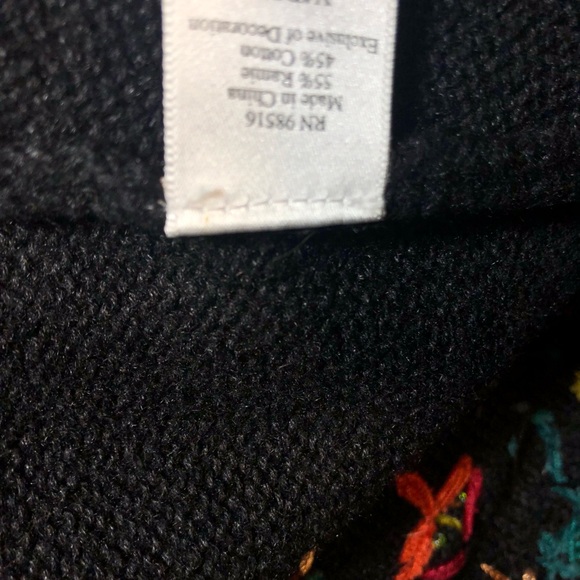 Coldwater Creek Black Cardigan with Colorful Embroidery - Picture 8 of 9
